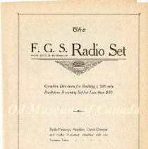 F.G.S. Radio Set Instructions